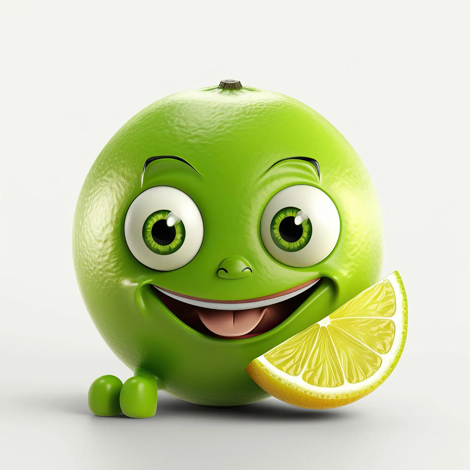 Cartoon exotic lime fruit sportsman vector icon