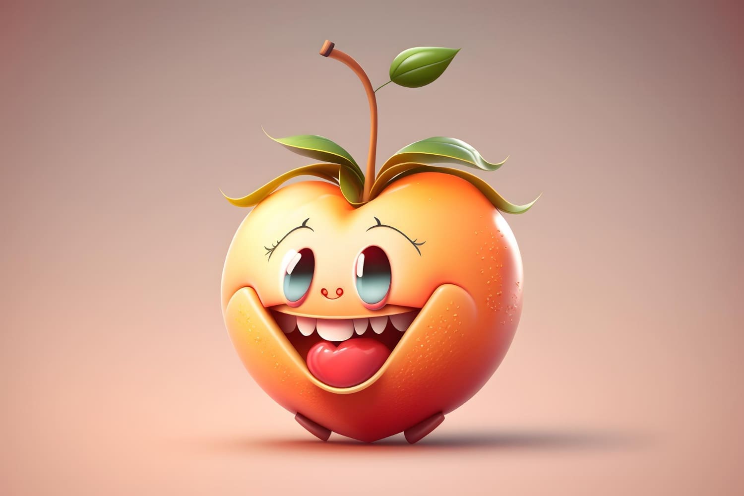 Cartoon exotic of peach fruit icon