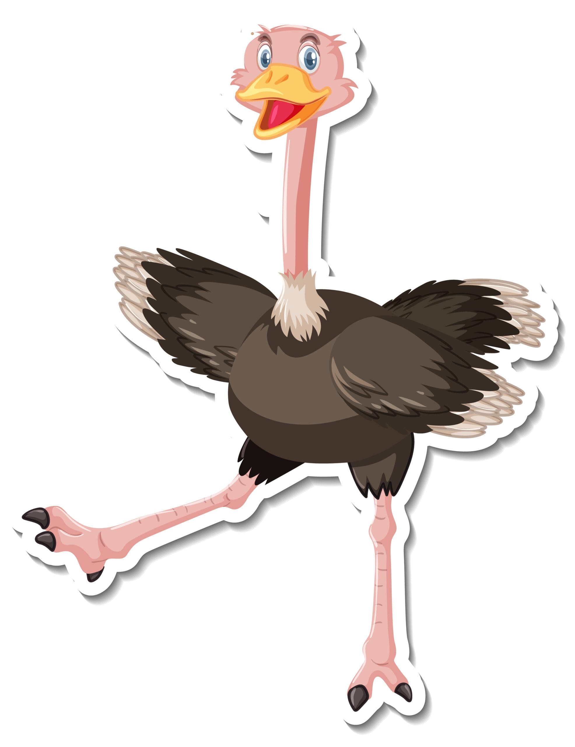 Cartoon graphic of an ostrich with shades, looking cool.