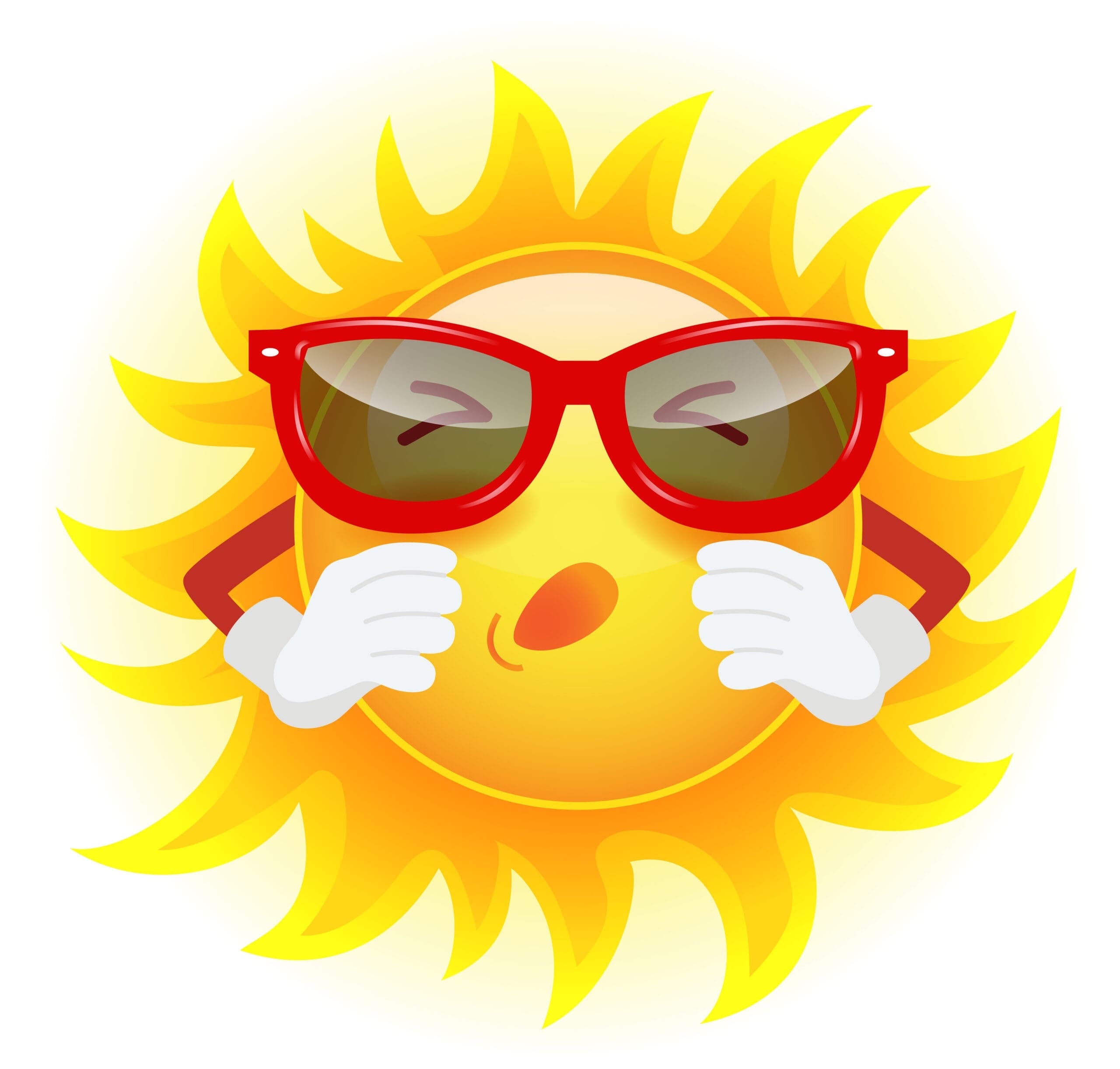 Summer sun in sunglasses sneezing