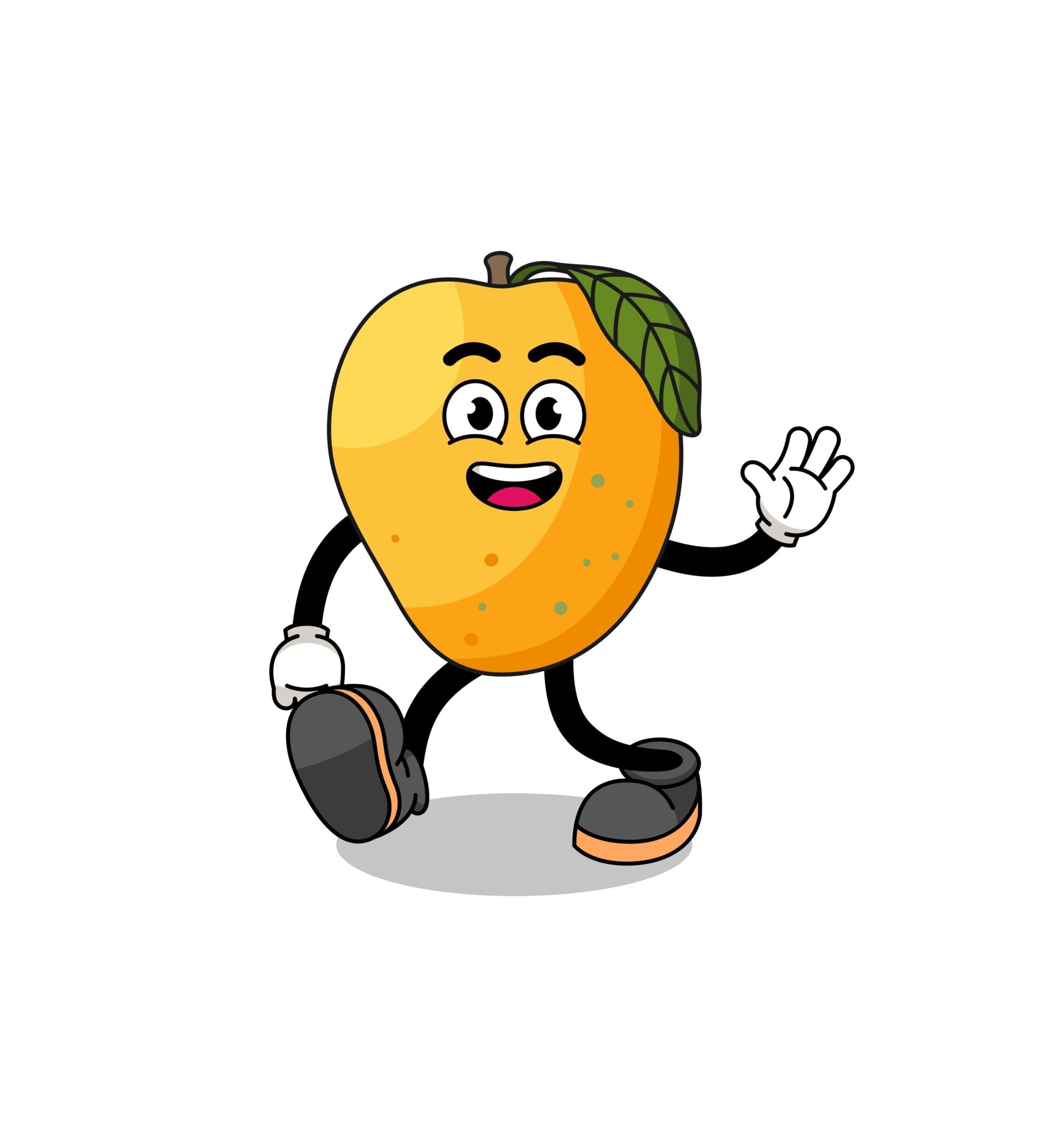 mango fruit cartoon walking