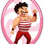 A muscular man cartoon character