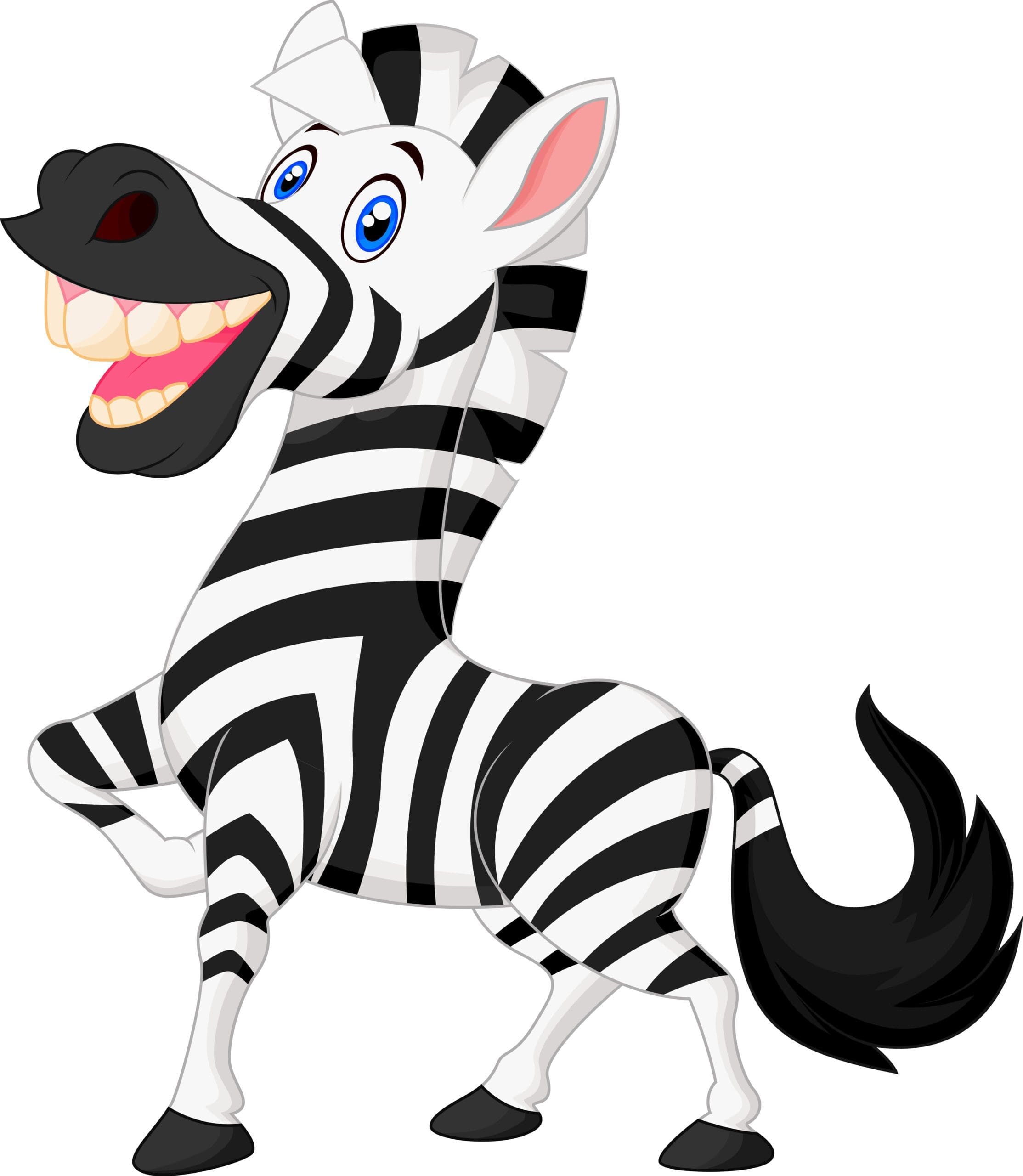 Cartoon graphic of a group of zebra stripes mingling in a grassy field