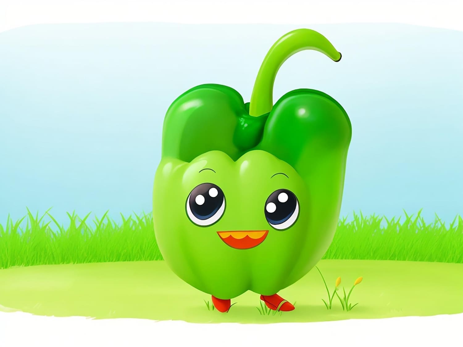 Cartoon graphic of two happy green apples dancing.