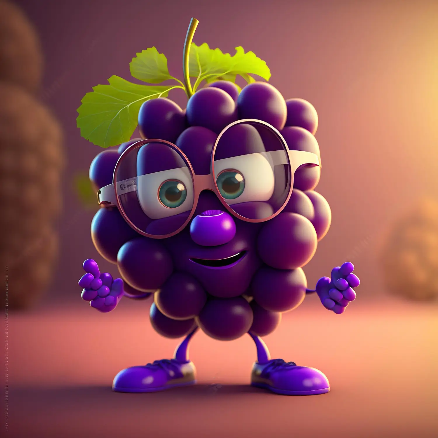 Cartoon exotic grape fruit icon