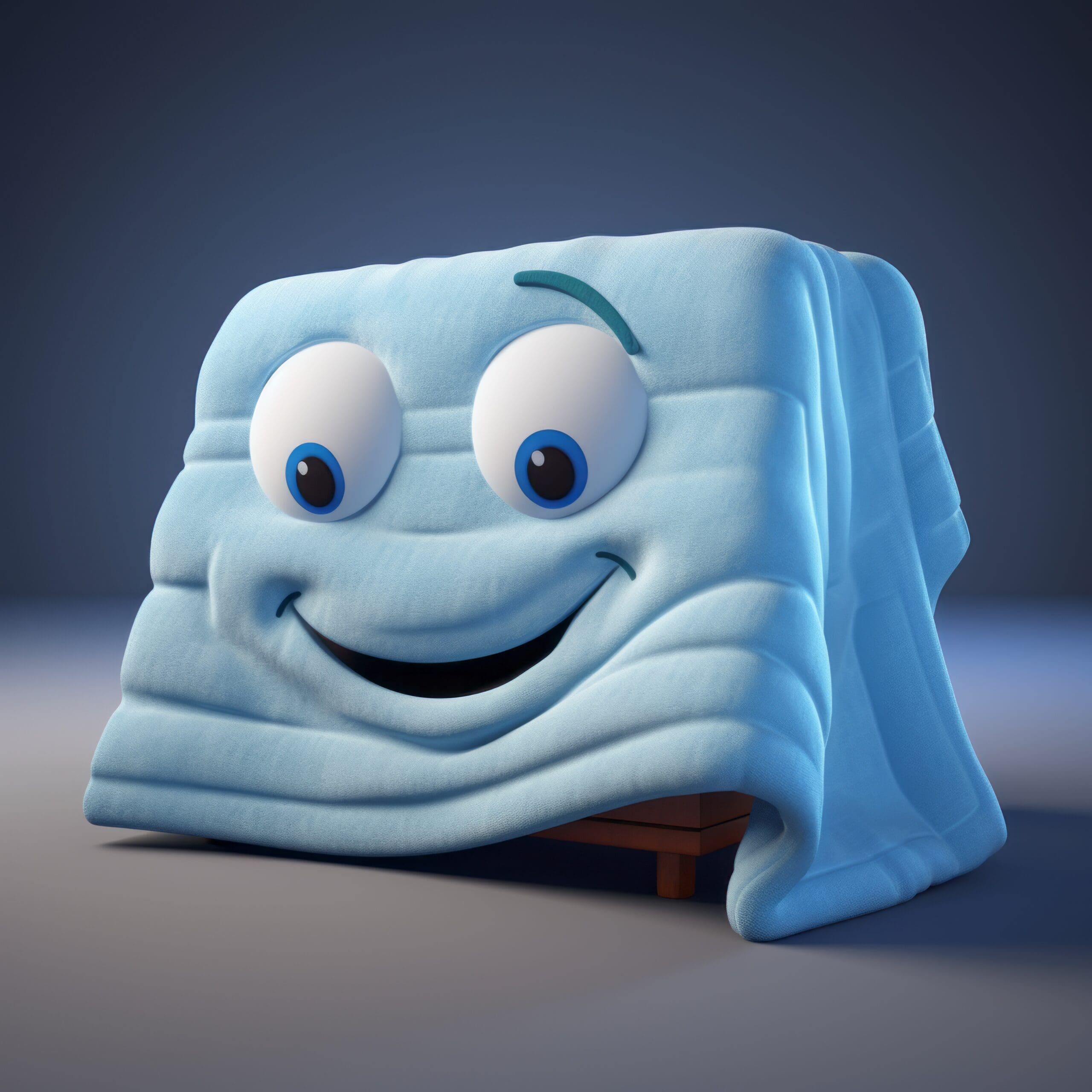 cartoon blanket with eyes 3d model responsive design