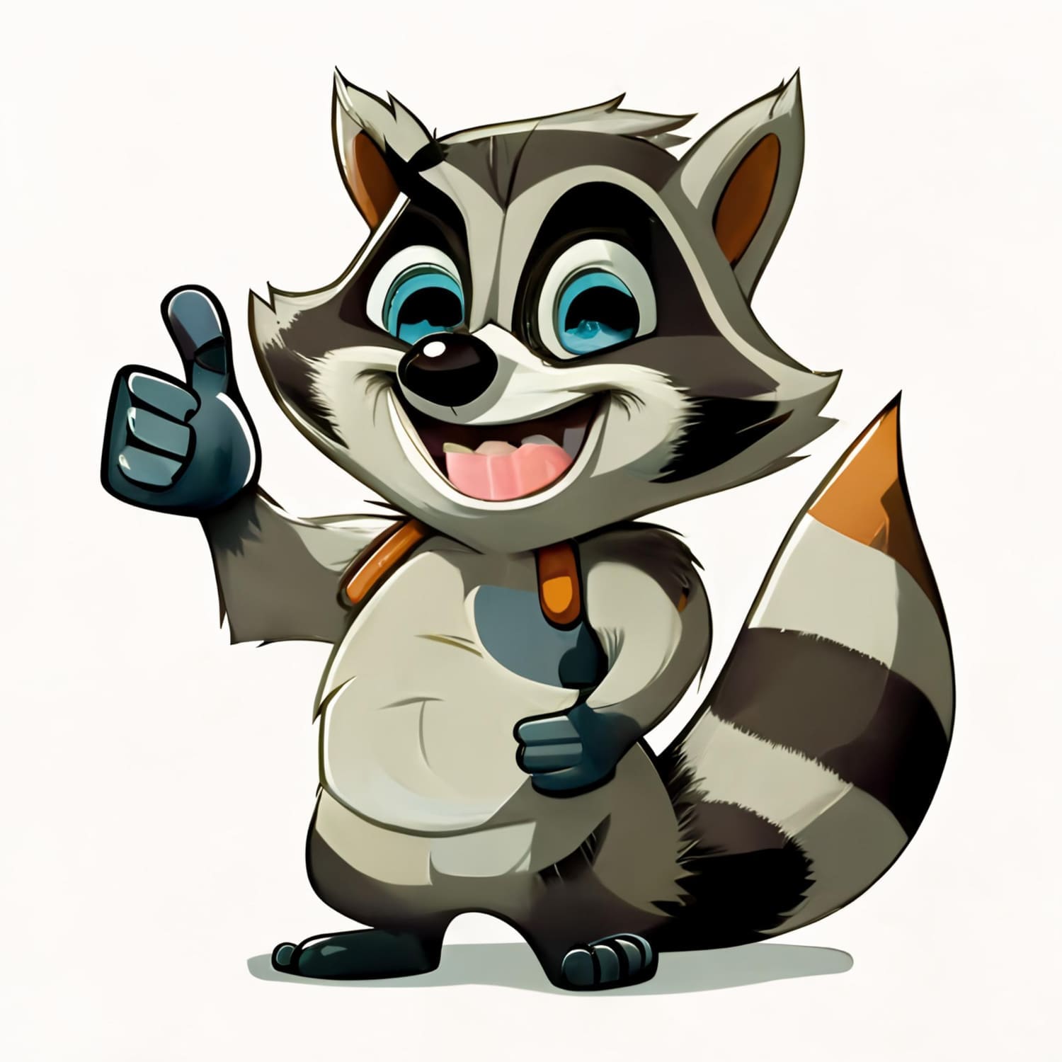 Cartoon graphic of a raccoon wearing a detective hat.