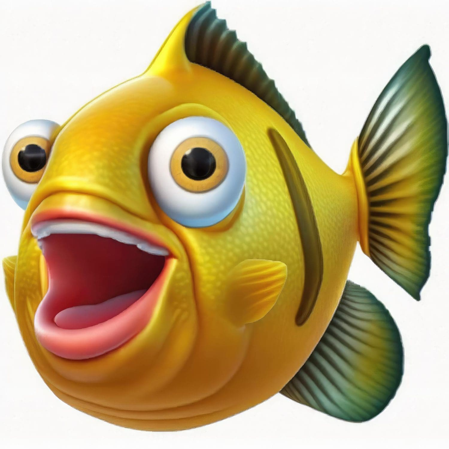 Cartoon graphic of a cheerful fish in the sea.