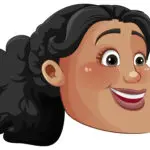 Chubby Woman Face Cartoon Character